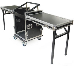 CUDJ-P-M | Heavy Duty Rack Case with Slant Top Mixer Rails and Table Top Lids | 12U, 16U