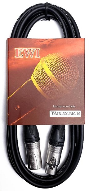 DMX-3X-BK | Black 3 Pin DMX Cables with Neutrik XLR Cord Ends